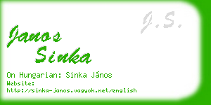 janos sinka business card