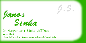 janos sinka business card